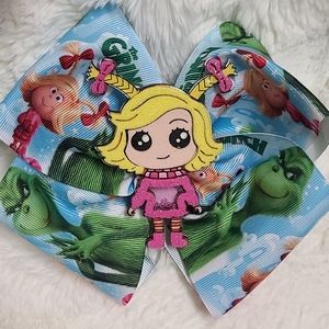 Mean one Christmas jumbo hair bow